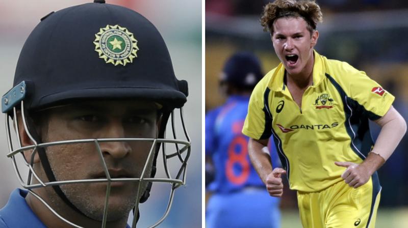 Adam Zampa, who is one of the most calm personalities in the Australian team, was pumped up and celebrating wildly while claiming the wickets of MS Dhoni and Kedar Jadhav in the second Twenty20 against India in Guwahati. (Photo: AP)