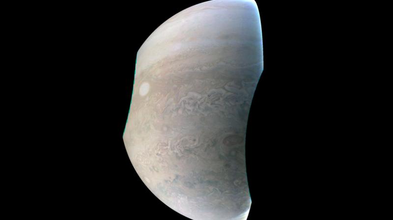 The image was taken on December 11 as the Juno spacecraft performed its third close flyby of Jupiter. (Photo:NASA)