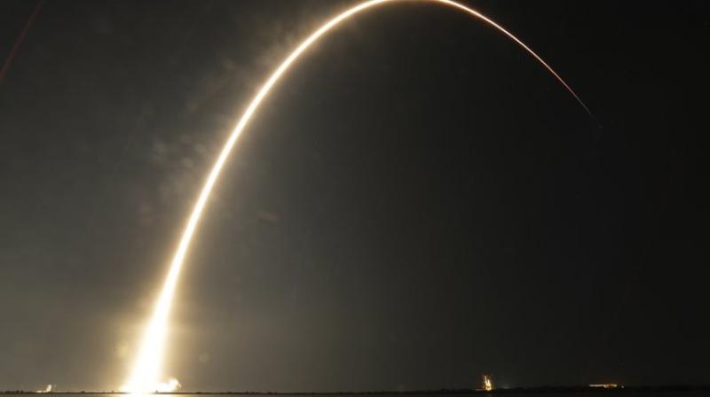 The first-stage booster previously soared in May. (Photo AP)