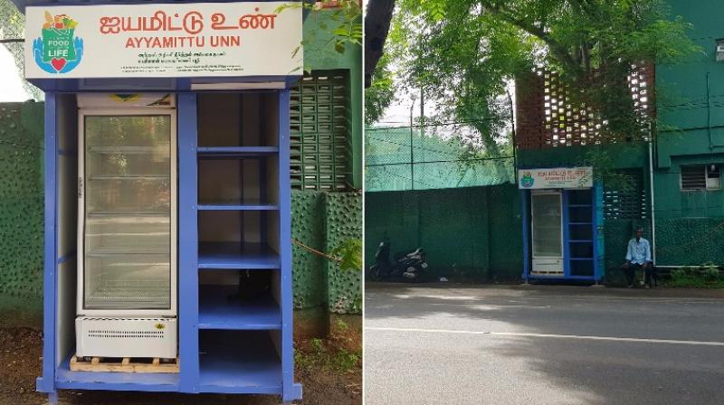 Community fridge in Chennai is helping the poor in a big way. (Photo: Facebook / Issa Fathima Jasmine.M)