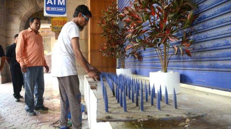 Anti-homeless spikes outside banks Mumbai branch removed following Twitter outrage