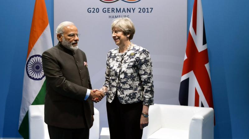 Narendra Modi on Saturday met Theresa May during a bilateral meeting on the sidelines of the G20 Summit (Photo: PMOIndia)