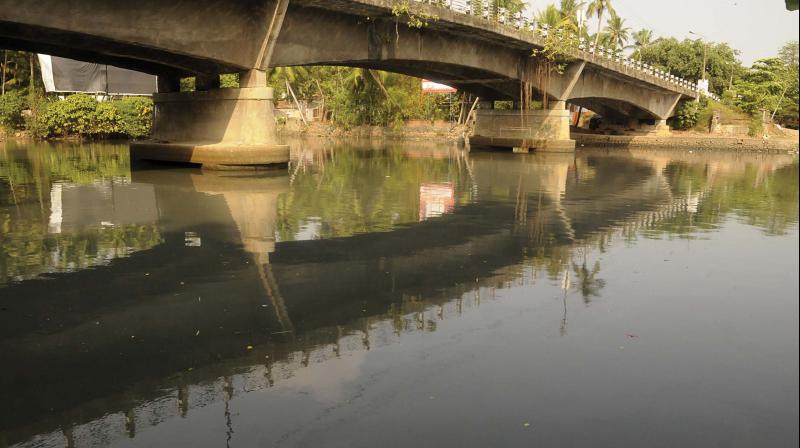 Karamana river at Thiruvallom.