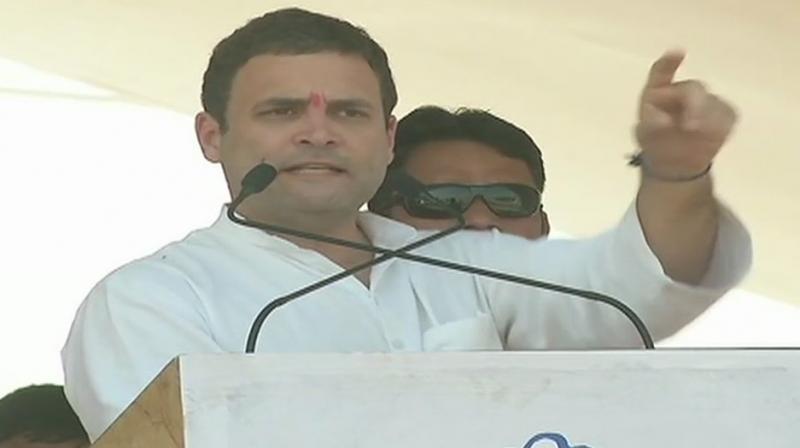 Congress Vice-President Rahul Gandhi says Finance Minister Arun Jaitley sits in his office and believes what foreigners say. (File photo)