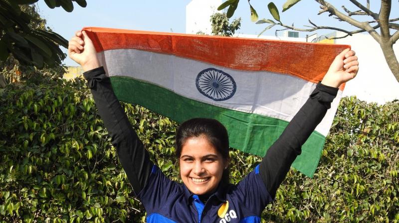 Manu Bhaker beat Mexicos Alejandra Zavala, a two-time World Cup Finals winner, with a 10.8 in the last shot of the 24 shot final, to come out on top with a score of 237.5. (Photo: Twitter / OGQ India)