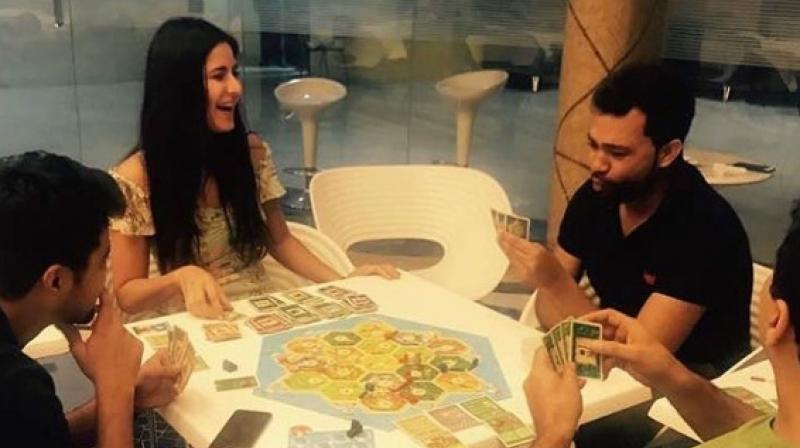 Katrina playing cards with the crew members of Tiger Zinda Hai (Pic courtesy: Instagram/ katrinakaif).