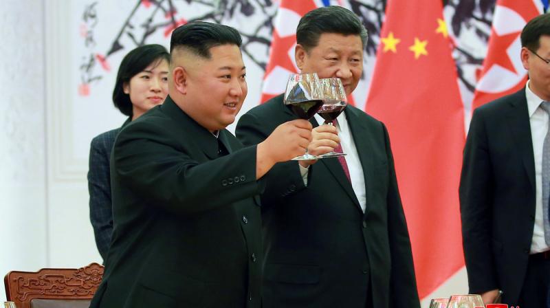 Xi told Kim the neighbors joint efforts could definitely ensure peace and stability on the Korean peninsula, Chinas official Xinhua news agency said. (Photo: AP)