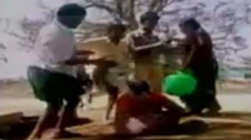 The woman was beaten up by a sarpanch. (Photo: YouTube screenshot)