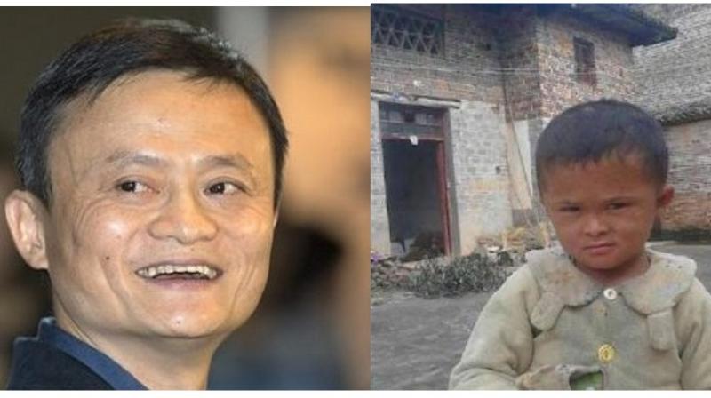 Alibabas Jack Ma (left), his 8-year-old look alike (right) (Photo: Facebook)