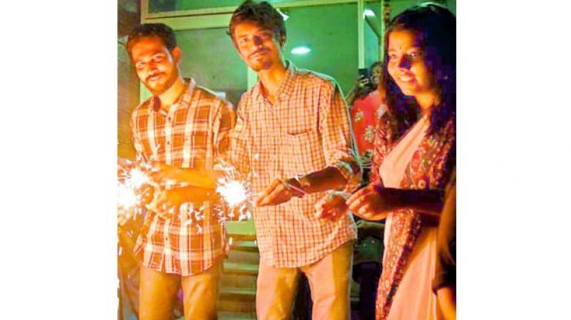 Poulomi with her friends during Diwali celebrations last year