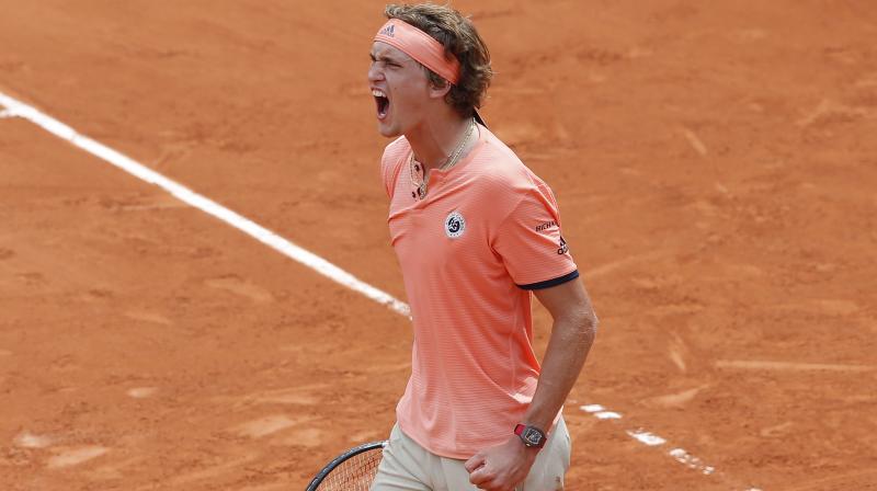 Zverev, 21, who is seen as the main threat to Rafael Nadals expected coronation as champion for an 11th time, endured a nightmare outing on Court Philippe Chatrier before claiming victory after almost four hours of play. (Photo: AP)