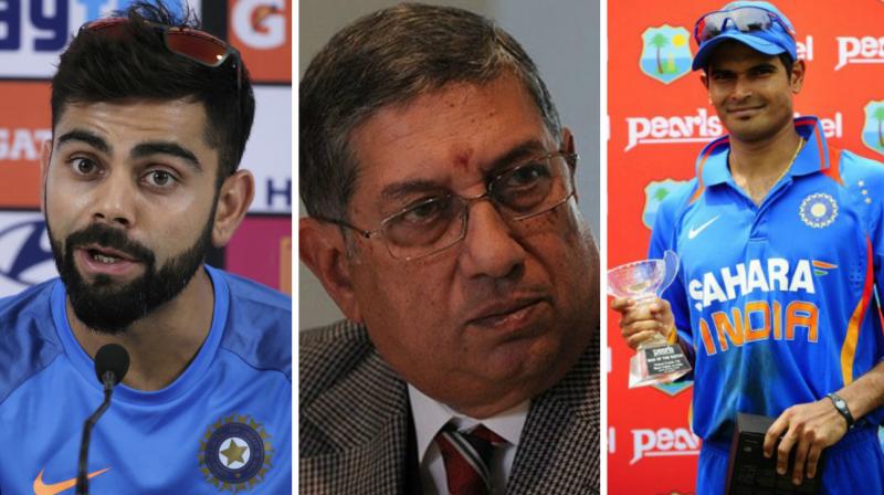 When N Srinivasan, then board treasurer and controller of Tamil Nadu cricket, found out I had dropped Badrinath for Virat (Kohli), he was livid and went and complained to the board president Sharad Pawar,  according to TV journalist Rajdeep Sardesais latest book - Democracys XI. (Photo: AP / AFP)