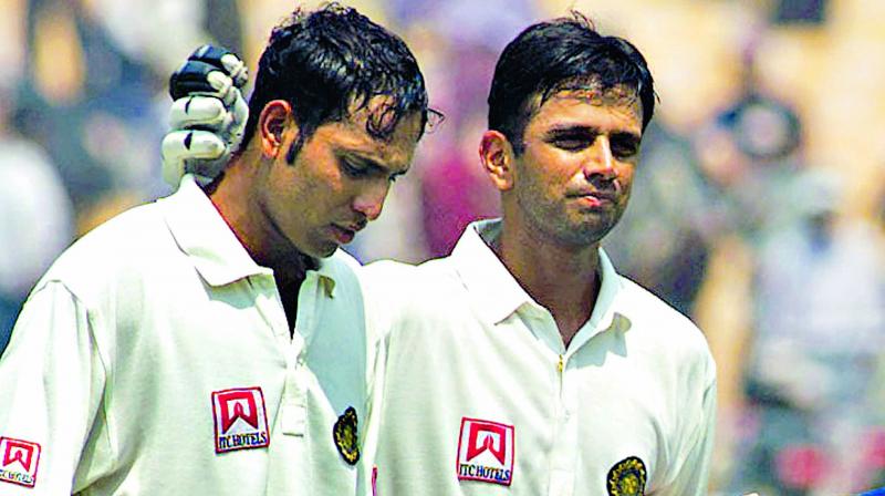 A file photo of VVS Laxman and Rahul Dravid during their epic partnership in the Kolkata Test of 2001.
