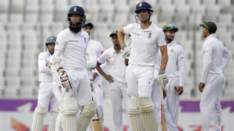 Alastair Cook, Ben Duckett and Moeen Ali all averaged in the low 20s while Gary Ballance could muster only 24 runs in total, recording single-digit scores during Englands recently concluded Test series against Bangladesh. (Photo: AP)