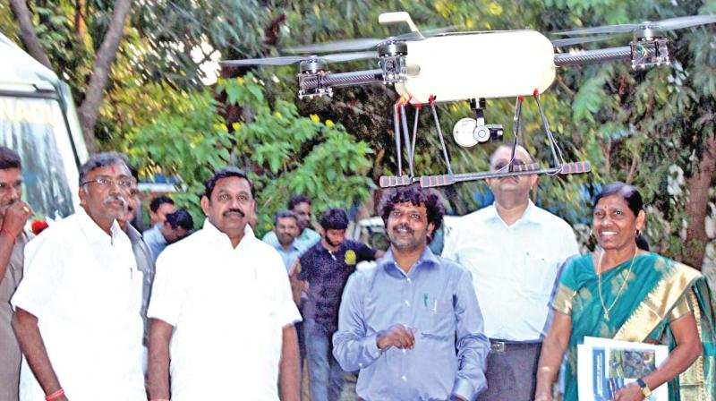 CM Edappadi K.Palaniswami inaugurates the mobile command and control station for UAVs in Chennai on Thursday. (Photo: DC)