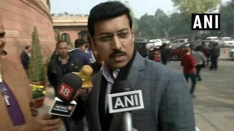 Cant we extend our wishes for a film? Congress has been all for freedom, why is it questioning that freedom now?, Union Minister Rajyavardhan Rathore said. (Photo: ANI)