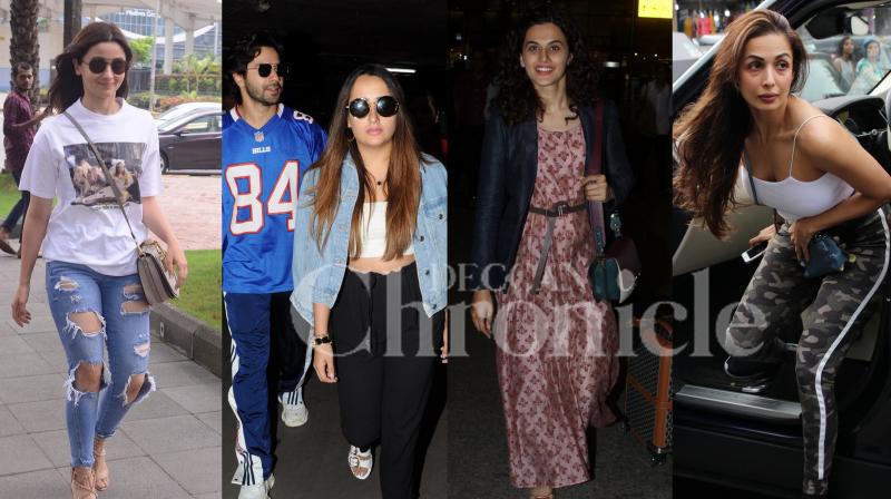 Snapped: Varun with GF Natasha, Alia, Malaika, Taapsee step out in style