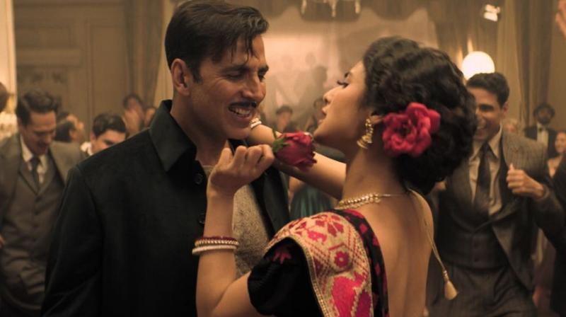 Akshay Kumar and Mouni Roy in the still from Gold.