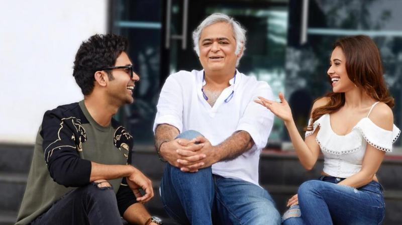 Rajkummar Rao and Nushrat Bharucha with director Hansal Mehta. (Courtesy: Instagram)
