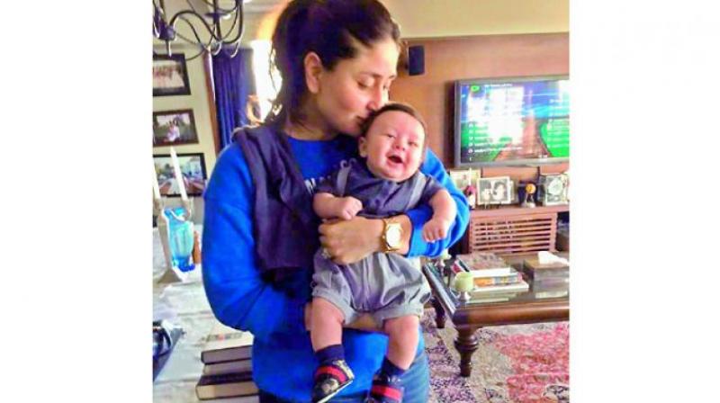 Kareena Kapoor-Khan shares a tender moment with Taimur. The actress was seen up and about a few days after birth, sparking speculation that she might have delivered naturally.