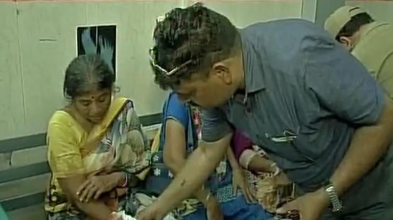 Visuals from the hospital where injured AmarnathYatra pilgrims have been admitted in Jammu and Kashmirs Anantnag post terror attack. (Photo: ANI/Twitter)