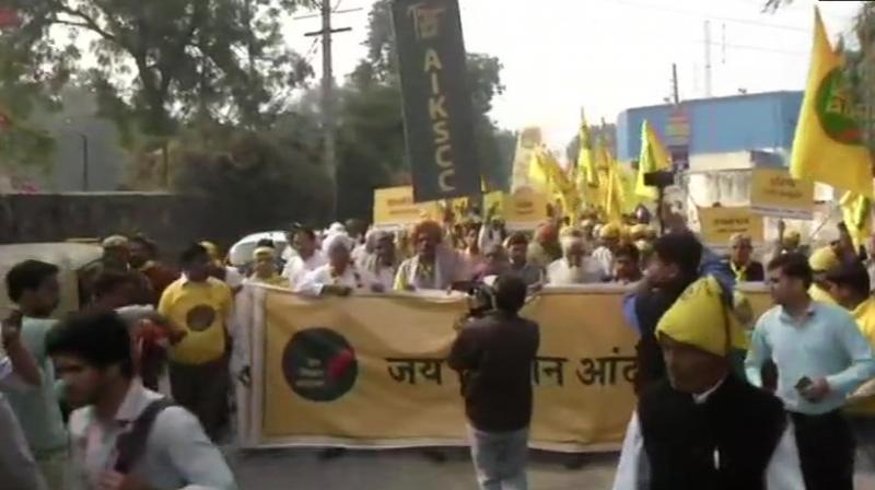 This march would be the second major farmers protest in two months in the national capital. (Photo: ANI |Twitter)