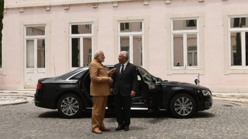Prime Minister Modi is the second Indian Prime Minister to visit Portugal. (Photo: ANI Twitter)