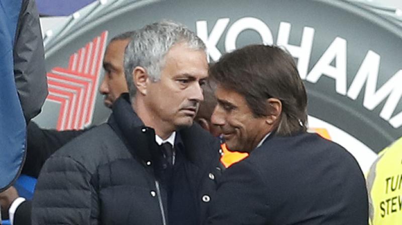Antonio Conte visibly bristled before angrily telling former Chelsea boss Mourinho to mind his own business.(Photo: AP)