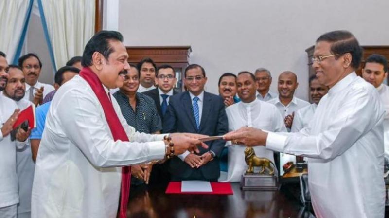 Mahinda Rajapaksa was on Friday sworn in as the new Prime Minister by President Maithripala Sirisena. (Photo: Twitter | @PresRajapaksa)