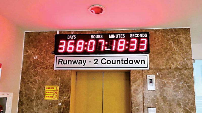 To keep the employees motivated to reach the goal, the Bangalore International Airport Ltd (BIAL), which operates KIA, has set up a digital countdown clock at the administrative block and project office.