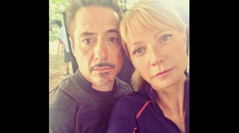 Gwyneth Paltrow snapped with Robert Downey Jr.
