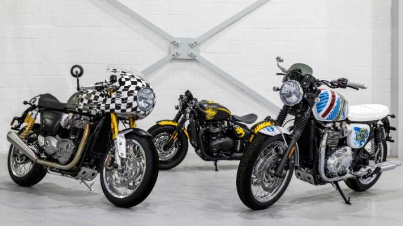 Triumphs unique collaboration with legendary street artist Dean Stockton is nothing short of two-wheeled art.