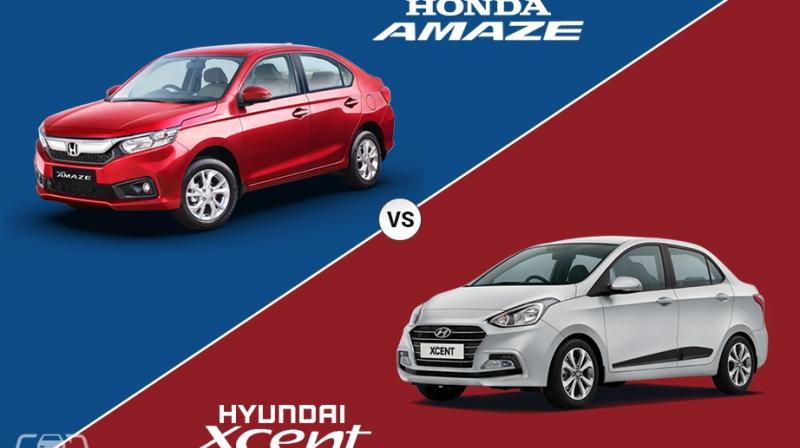 Amaze have an edge over the feature-rich Hyundai Xcent.
