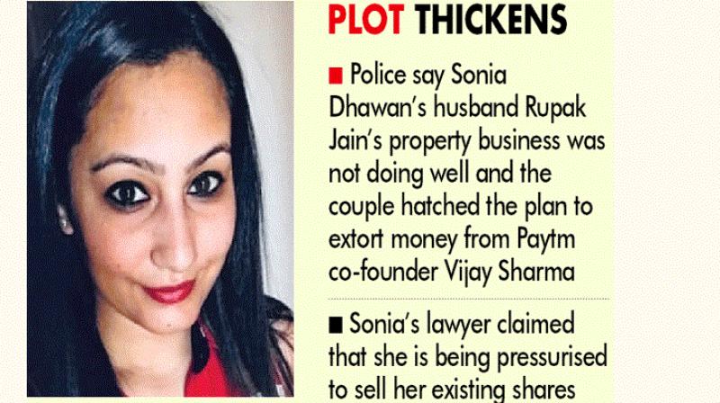 Sonia Dhawan, saying she plotted the extortion to buy a house worth Rs 4 crore in Delhi.