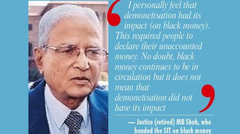 Justice (retired) MB Shah, who headed the SIT on black money.