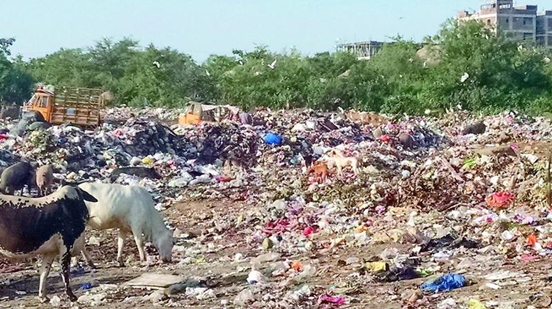 The proposed biggest park in Nallagandala which has been encroached and turned into dumpyard.