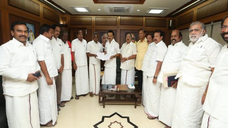 DMK president MK Stalin last month announced to give 10 Lok Sabha seats to Congress in Tamil Nadu including Puducherry wherein all 40 seats are at stake. (Photo: ANI)