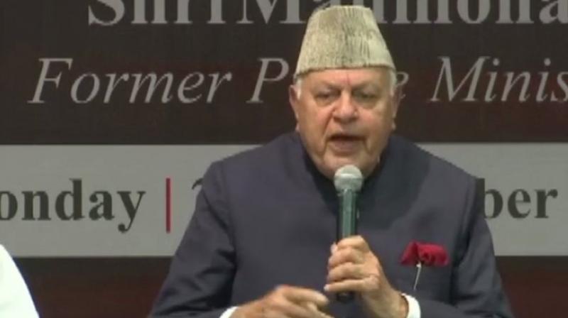During a discussion after the launch of Congress leader Manish Tewaris book Fables of Fractured Times, Abdullah said, Lord Ram belongs to the world and is omnipresent. Why do you want to build a temple in Ayodhya? (Photo: ANI | Twitter)