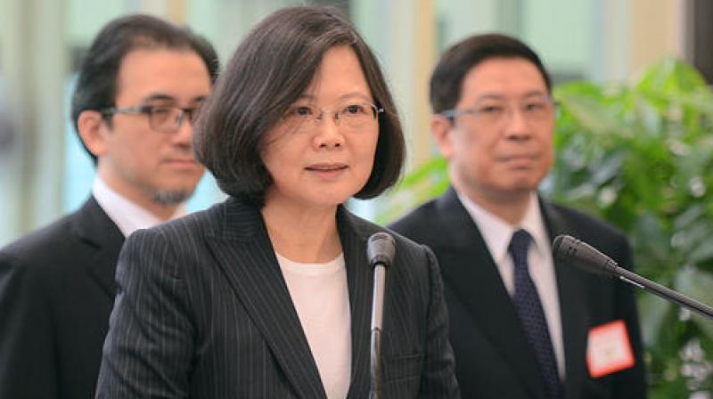 Taiwans President Tsai Ing-wen delivers a speech before traveling to visit Central American allies including a US transit. (Photo: AP)