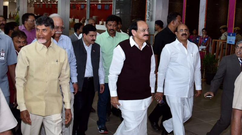 Andhra Pradesh Chief Minister N Chandrababu Naidu at the inauguration ceremony. (Photo: Twitter)