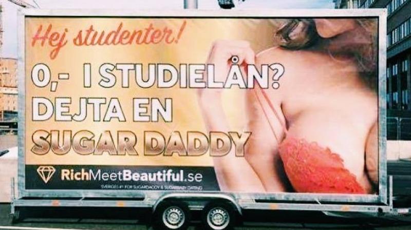The website that offers to hook up young female students with rich older men. (Photo: Freethem.at/Facebook)