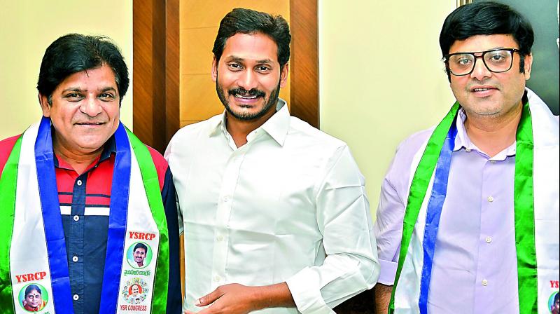 Tollywood comedian Ali joins the YSRC in the presence of party chief Y.S. Jagan Mohan Reddy.