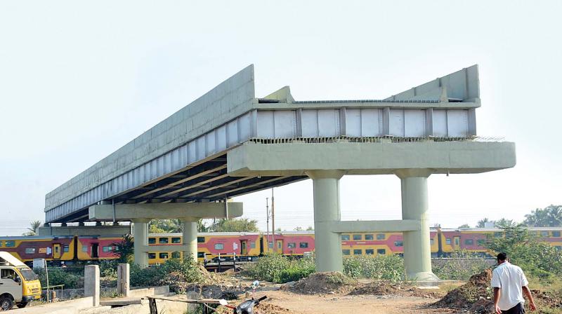 The project was taken up in 2012. After five years only 50 per cent of the project has been completed. Southern Railway has completed the part of its work long back, but the local civic officials vested with the job of laying approach roads are lagging behind.