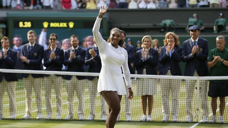 Serena Williams climbed 153 places to 28th despite losing Saturdays final at the All England Club to German Angelique Kerber, Williamss fourth tournament since giving birth to her daughter 10 months ago. (Photo: AP)