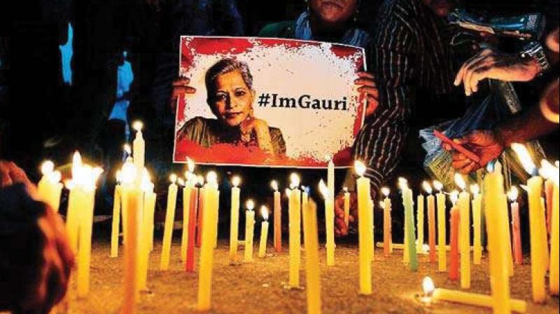 A candle light vigil for Gauri Lankesh after her brutal and shocking  murder.