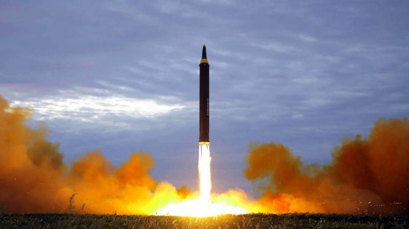 This is the intermediate-range strategic ballistic rocket Hwasong-12 l that was launched on August 29 by North Korea. (Photo: AFP)