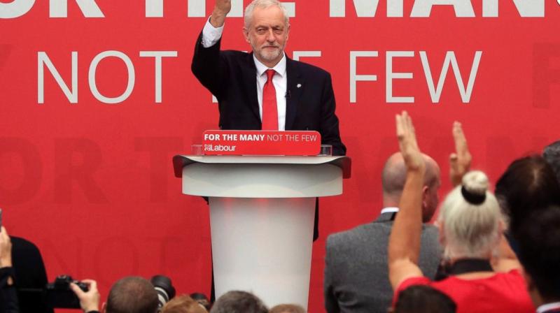 Britains Labour party leader Jeremy Corbyn speaks at the launch the Labour Partys General Election manifesto. (Photo: AP)