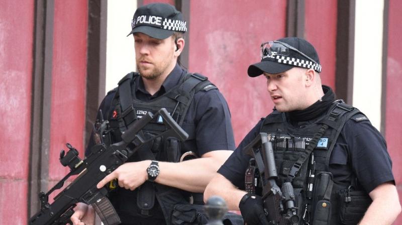 Armed police on patrol near Manchester Arena following a deadly terror attack at an Ariana Grande concert. (Photo:AFP)