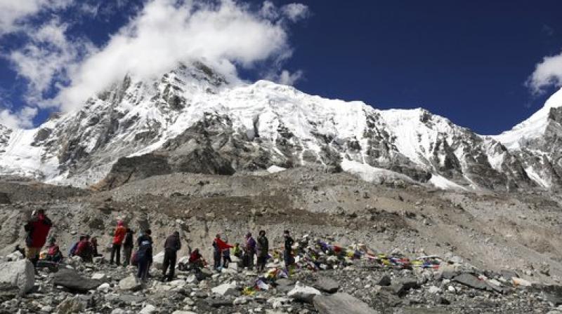 Mountain trekkers walk towards Everest Base camp, Nepal. (Photo: AP)