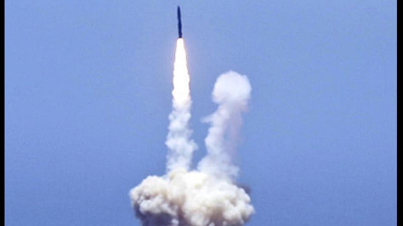 An rocket designed to intercept an intercontinental ballistic missiles is launched from Vandenberg Air Force Base in Calif. on Tuesday, May 30, 2017. The Pentagon says it has shot down a mock warhead over the Pacific in a success for Americas missile defense program. (Photo: AP)